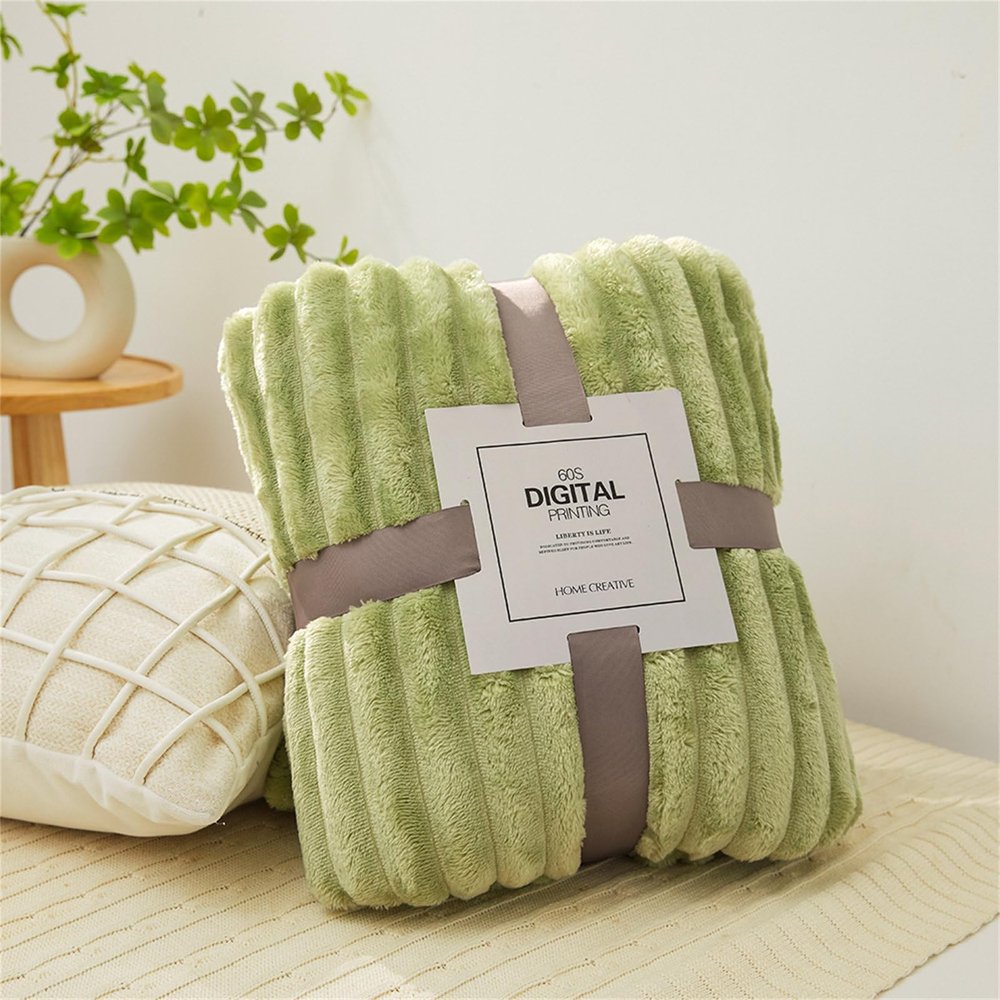 DOTBUY-SHOP Flannel Fleece Blanket, Thick and Plush, Washable Sofa Blanket, 45 x 65 cm, Green