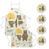 VAPOKF Kitchen Aprons, Server Aprons with 4 Bear Family Pins, 2-Pack, One Large and One Medium view 1