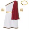 Xnihocha Men's Greek God Costume, One-Shoulder Sleeveless Robe with Headpiece, Adult Party Toga, Roman Costume, Burgundy, M view 4