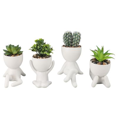 Itonash Artificial Human-Shaped Mini Succulent Pot