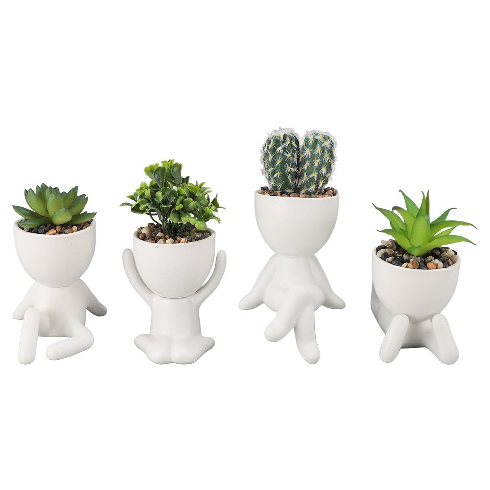Itonash Artificial Human-Shaped Mini Succulent Pot