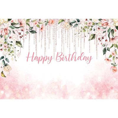 Xiaoterna 4.5 x 3 m Pink Princess Birthday Flower Garden Photography Backdrop