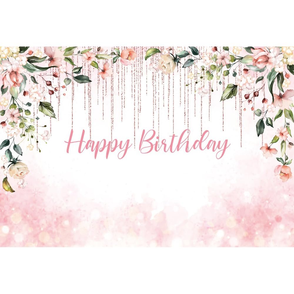Xiaoterna 4.5 x 3 m Pink Princess Birthday Flower Garden Photography Backdrop