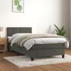 IKAYAA Box Spring Bed with Mattress, 90 x 190 cm, Dark Gray Velvet view 1