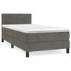 IKAYAA Box Spring Bed with Mattress, 90 x 190 cm, Dark Gray Velvet view 2