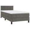 IKAYAA Box Spring Bed with Mattress, 90 x 190 cm, Dark Gray Velvet view 3