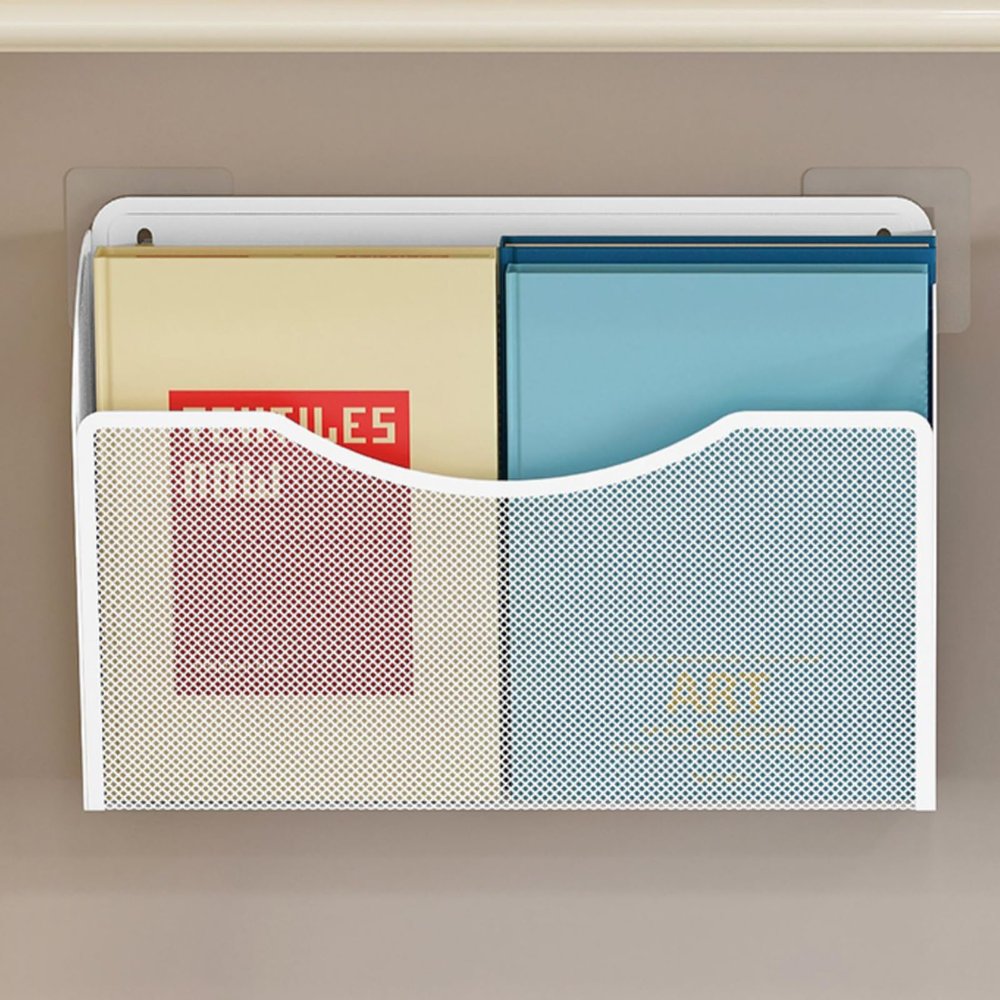 ZGYOZMNG Hanging Wall Magazine Holder, White
