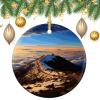 Mauna Kea Summit Sunset Round Ceramic Christmas Tree Ornament view 1