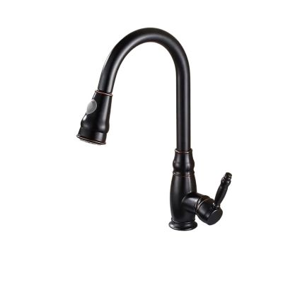 Kitchen Faucet, Pure Copper with Filter, 360° Swivel Pull-Down Sprayer, Sink Mixer (SLT123B)