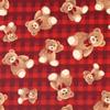 Teddy Bear Gift Wrapping Paper Roll, Plaid, Red-Burgundy, 70 cm x 2 m view 1