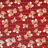 Teddy Bear Gift Wrapping Paper Roll, Plaid, Red-Burgundy, 70 cm x 2 m view 2