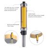 Woodworking Flush Trim Router Bit, 2-Piece, Top and Bottom Bearings, 1-1/2 in. H x 1/4 in. Shank view 4