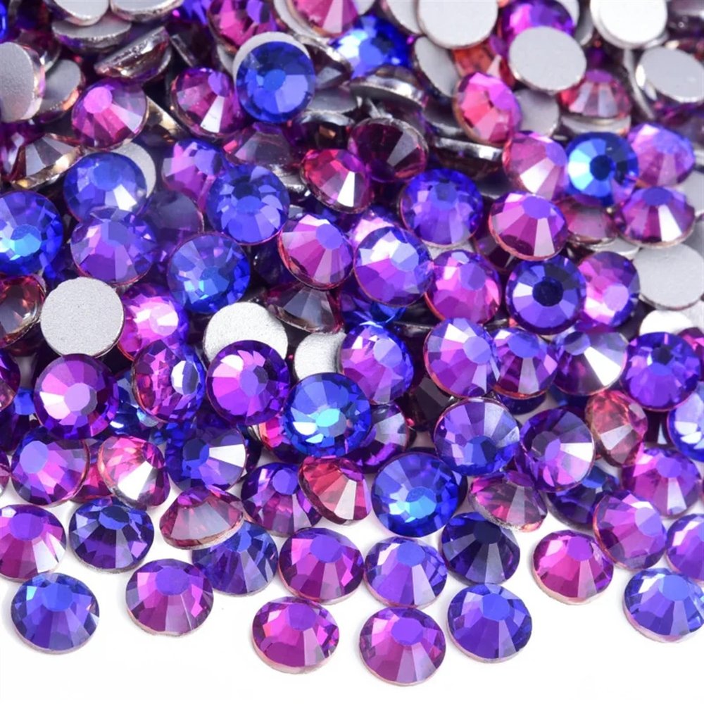 Purple Hotfix and Non-Hotfix Rhinestones for Crafts