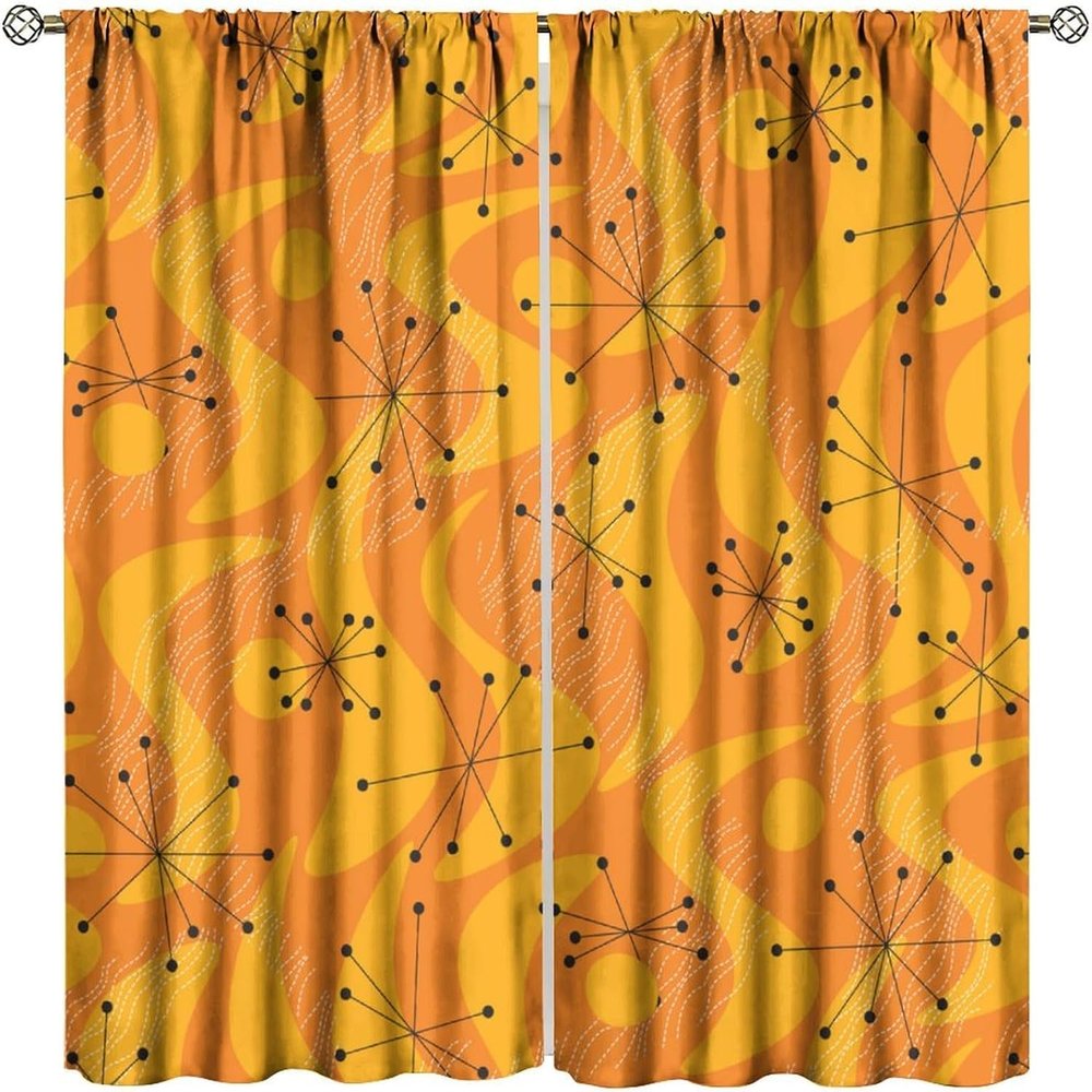 Colorful Abstract Geometric Blackout 3D Curtains, 183 W x 214 H cm