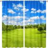 Opaque 3D Golf Print Curtains, 2-Piece Blackout Curtains with Grommets, 280 x 250 cm view 1