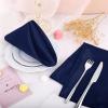 GCYEIDMA Fabric Napkins, 12-Pack, 30 x 30 cm, Hemstitched Square Satin Cocktail Napkins, Champagne Gold view 3