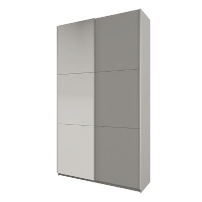 AGMAT-FURNITURE Katania 200 Sliding-Door Wardrobe, 2 Doors, 1 Mirror, 200 x 244 x 65 cm