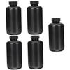 Gatuida 5-Piece Black PE Reagent Bottles with Screw Caps, UV-Resistant view 1