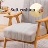 GAONUDAN Upholstered Accent Chair with Wood Legs, Lumbar Cushion, Green view 3