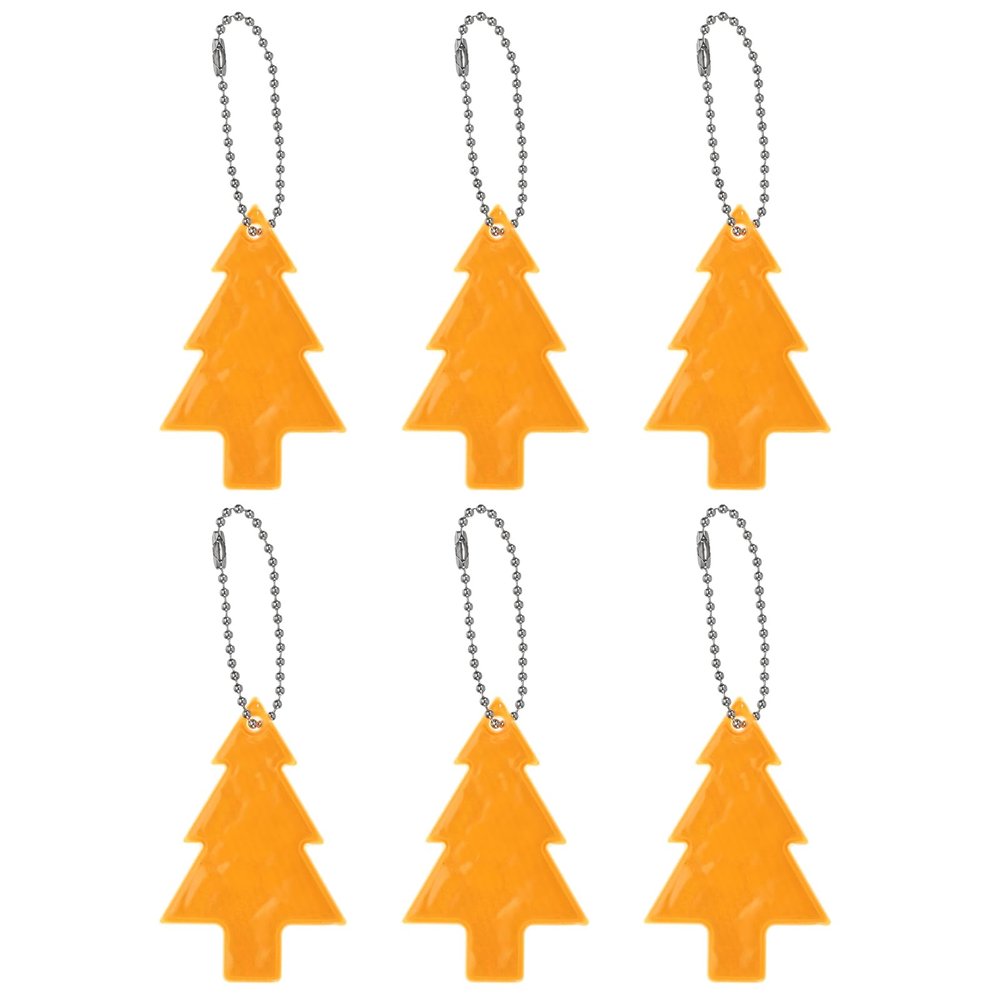 PATIKIL Reflective Christmas Tree Keychain Tags, 6-Pack, Gold