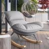 Mid-Century Rocking Chair with Soft Cushion, Orange view 4