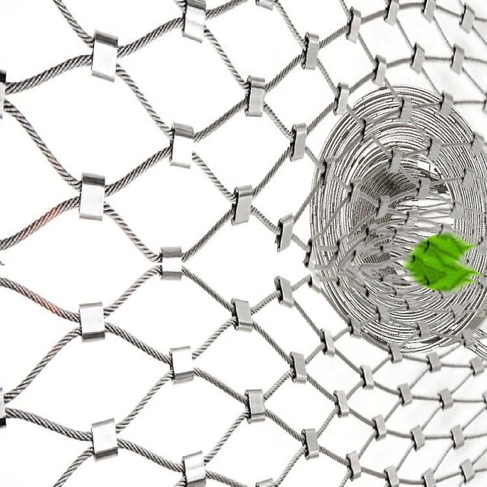 HEFJIAYCIQ 304 Stainless Steel Cable Wire Mesh, 12 cm Mesh, 1.5 mm, 1.2 x 4 m