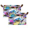 YOUJUNER Large Foldable Storage Basket with Colorful Penguin Pattern view 2