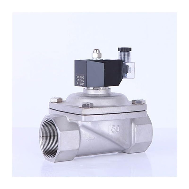 2" NPT Solenoid Water Valve, 12V, 2-Way, Normally Closed, Stainless Steel, RUAJOGYNVM (BSP_24VDC)