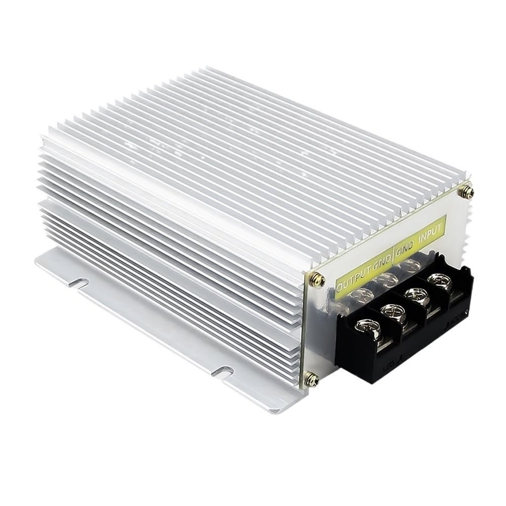 RUAJOGYNVM 24V/36V/48V to 12V 50A/60A Step-Down DC-DC Converter, 48V-13.8V Voltage Regulator, Buck Power Supply for Cars, Trucks, Boats and RVs, 24V (18-36V), 13.8V 60A