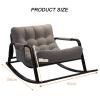 Modern Outdoor Rocking Chair with Padded Cushion for Patio, Porch, or Living Room, Bergère Lounge Chair (Orange Houndstooth) view 2