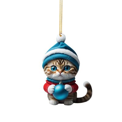 Christmas Kitty Hanging Ornament