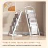 Floor-Standing Literature and Magazine Stand, 4/5-Tier Iron Brochure Rack, Black view 2