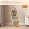 Floor-Standing Literature and Magazine Stand, 4/5-Tier Iron Brochure Rack, Black view 3