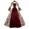 Women's Medieval Renaissance Gothic Lace Dress, Long-Sleeve Knee-Length Lolita Party Costume view 1