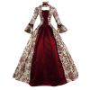 Women's Medieval Renaissance Gothic Lace Dress, Long-Sleeve Knee-Length Lolita Party Costume view 2