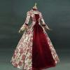 Women's Medieval Renaissance Gothic Lace Dress, Long-Sleeve Knee-Length Lolita Party Costume view 4