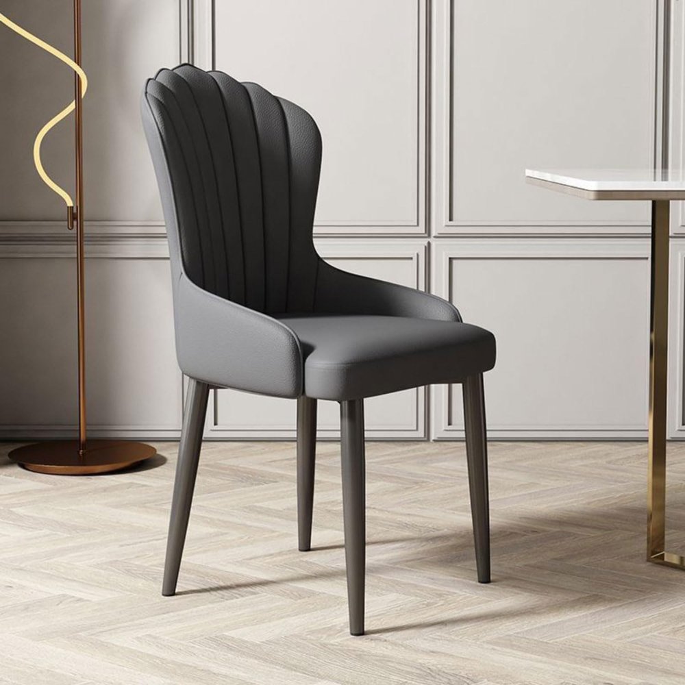 Classic Versatile Dining Chairs, Set of 4, Upholstered Lounge Chairs with High Backrests and Metal Legs