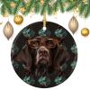 German Shorthaired Pointer in Glasses Ceramic Christmas Tree Ornament view 3