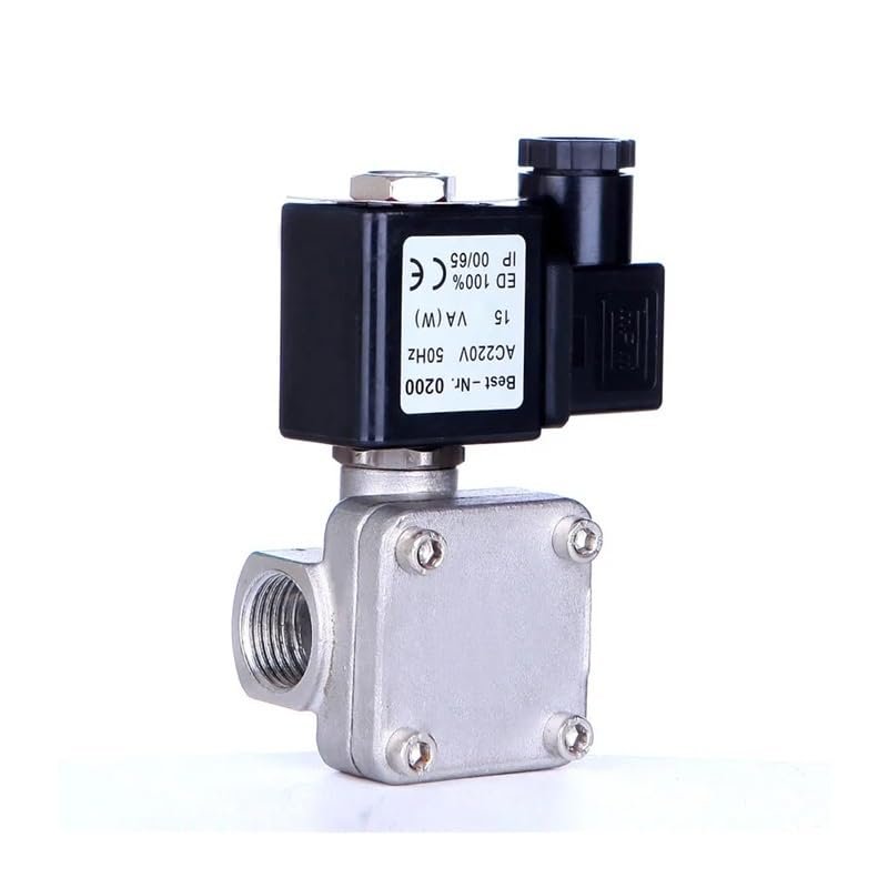 PQYSMVVG 3/4" Stainless Steel High-Pressure Solenoid Valve, 110 V/24 V/12 V/24 V, Normally Closed (NPT_120VAC_VITON-Seal)