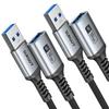 SUNGUY USB 3.0 Extension Cable, 2-Pack, 2 m, USB-A Male to Female, 5 Gbps view 1