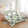 Football-Themed Duvet 200 x 220 cm for Kids - All-Season Reversible Quilt with 2 Pillowcases, Green/Black view 2