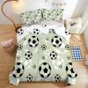 Football-Themed Duvet 200 x 220 cm for Kids - All-Season Reversible Quilt with 2 Pillowcases, Green/Black view 3