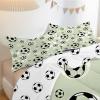 Football-Themed Duvet 200 x 220 cm for Kids - All-Season Reversible Quilt with 2 Pillowcases, Green/Black view 4