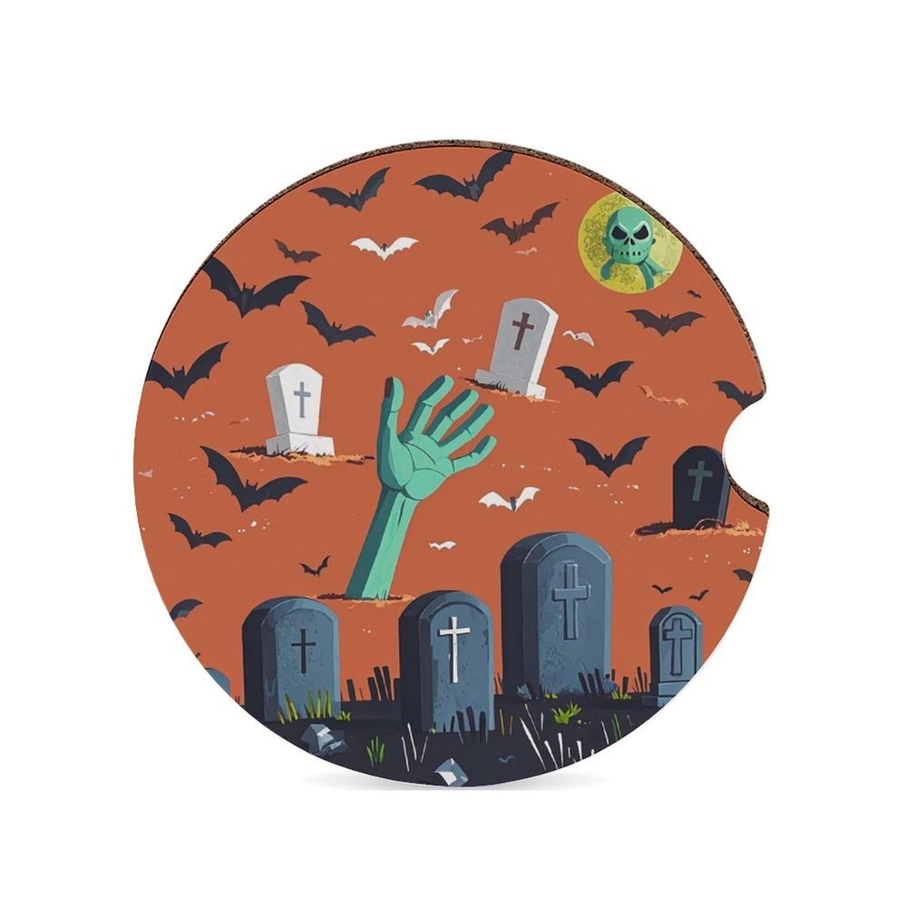 Car Coaster, 1 Pc, Zombie Hand, Absorbent Non-Slip Rubber Cup Holder Liner