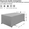 Outdoor Furniture Cover 200 x 130 x 60 cm, Waterproof 420D Oxford Fabric, Silver view 2