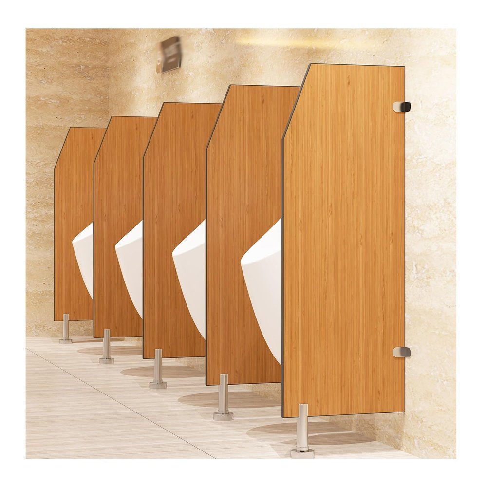 Wooden Men's Urinal Privacy Partition for Public Restrooms, 45 x 120 cm, Brown