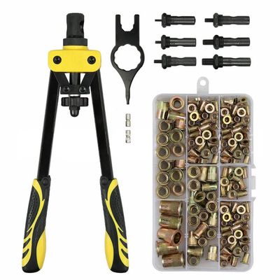 KVLHCSVA 14-Inch Hand Rivet Nut Tool, 6 Mandrels, M3–M10, 200 Rivet Nuts