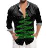 Men's Christmas Shirt, Long Sleeve, Snowflake Print view 1