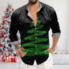 Men's Christmas Shirt, Long Sleeve, Snowflake Print view 2