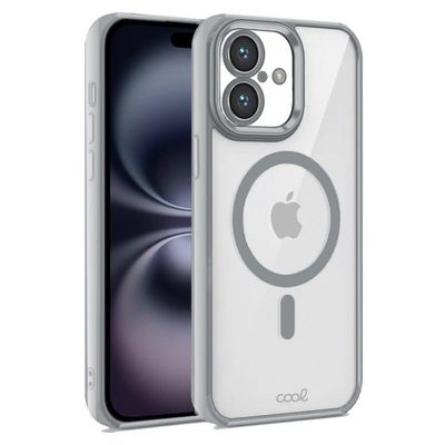Cool Magnetic Protective Case for iPhone 16, Silver Rim
